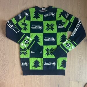 NFL Seattle Seahawks Green and Black Crewneck Sweater